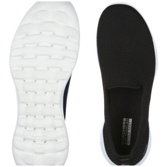 SKECHERS - NWTIB - M Sz 7W -Go Walk Max Performance Sneakers/Black w/White Soles - Picture 10 of 15
